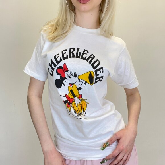 S - Vintage Minnie Mouse Cheerleader Graphic T - Picture 1 of 3